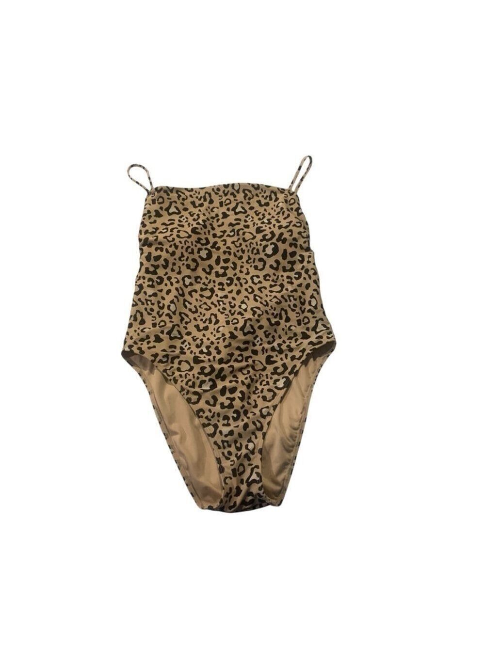 HOLLISTER Leopard Print One Piece Low Back Swimsuit size large